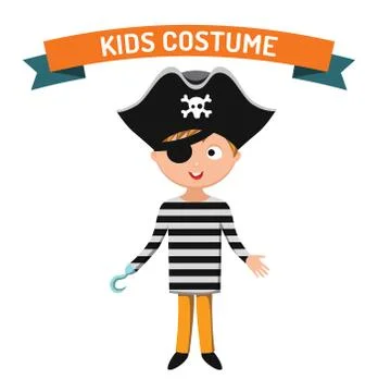 Pirate kid costume isolated vector illustration Stock-Illustration