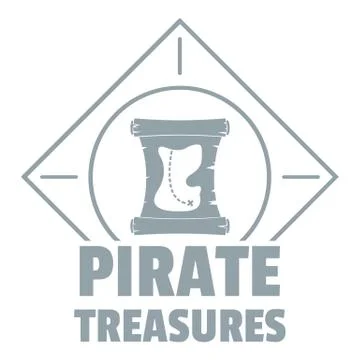 Pirate logo, simple gray style 스톡 일러스트