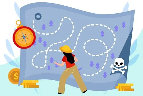Pirate Map Concept Illustration Stock Illustration