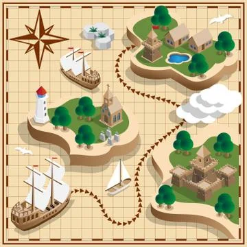 Pirate Map. Stock Illustration