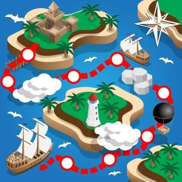 Pirate Map. Illustrazione stock