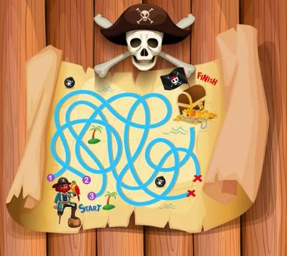 A pirate maz game template イラスト素材
