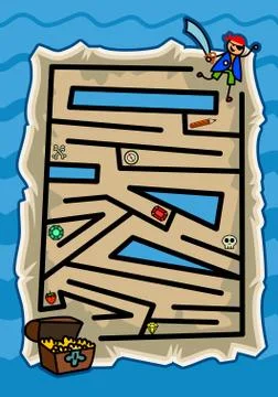 Pirate Maze Game Stock-Illustration