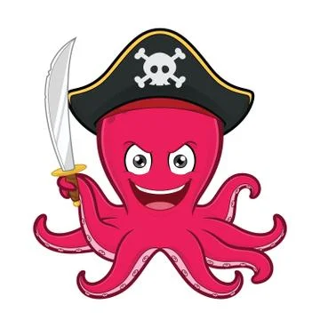 Pirate octopus Stock Illustration