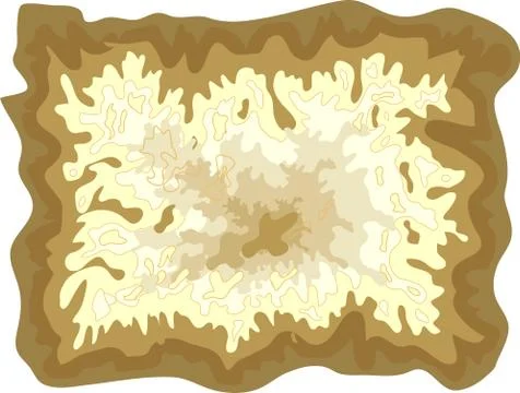 Pirate old map on yellow parchment, encrypted messages, Stock Illustration