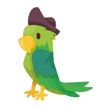 Pirate parrot with hat Stock Illustration