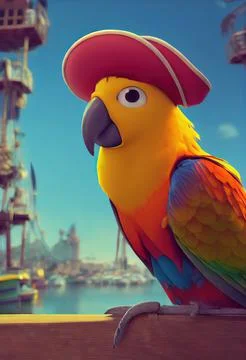 Pirate Parrot Stock Illustration