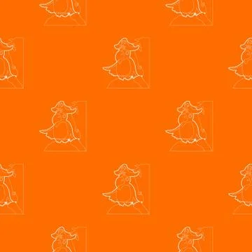 Pirate parrot pattern vector orange イラスト素材