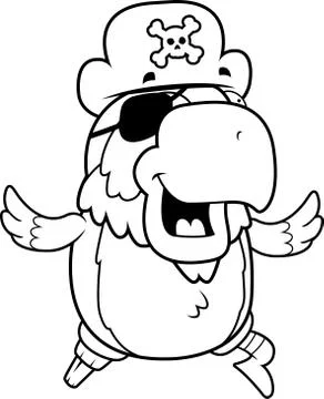 Pirate Parrot Running 스톡 일러스트