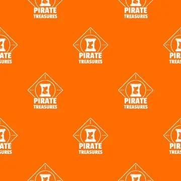 Pirate pattern vector orange 스톡 일러스트