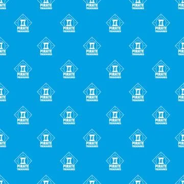 Pirate pattern vector seamless blue Stock Illustration