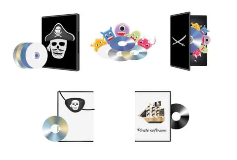 Pirate piracy software Stock Illustration