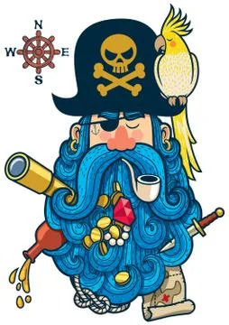 Pirate Portrait Stock Illustration