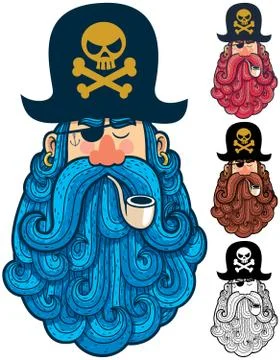 Pirate Portrait  Stock Illustration
