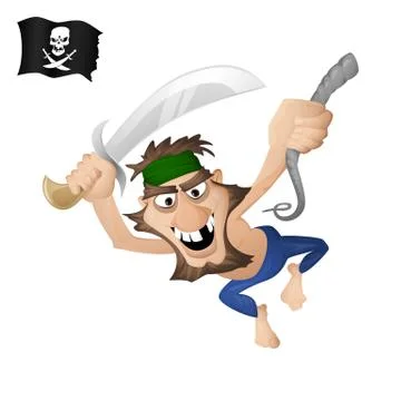A pirate on a rope Stock-Illustration