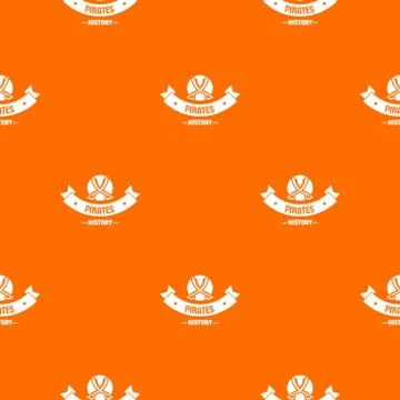 Pirate saber pattern vector orange Illustrazione stock