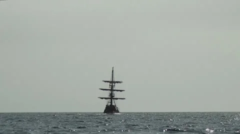 Pirate sail ship - Part 3 Stock Footage 25404176