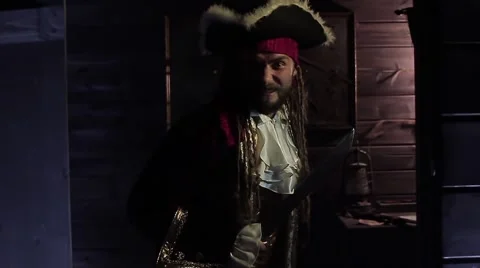 Pirate screaming in slow motion Stock Footage 67857432