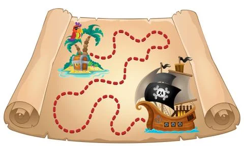 Pirate scroll theme image - eps10 vector illustration. 스톡 일러스트
