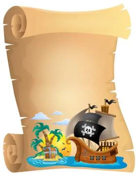 Pirate scroll theme image - eps10 vector illustration. Illustrazione stock
