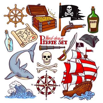 Pirate set Stock Illustration
