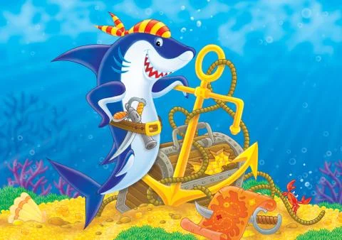 Pirate Shark Stock Illustration