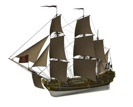 Pirate Ship - 3D render Stock Illustration