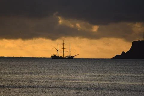 Pirate Ship off Brixham Stock Photos