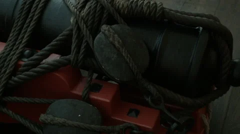 Pirate Ship Cannon Stock Footage 61266442