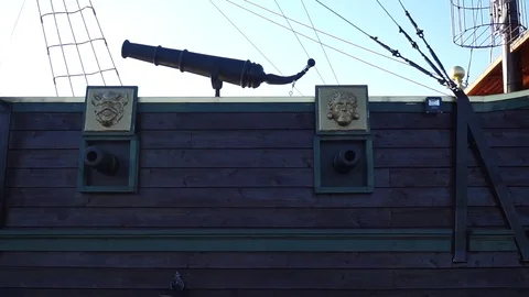 Pirate Ship Cannon Stock Footage 72512517