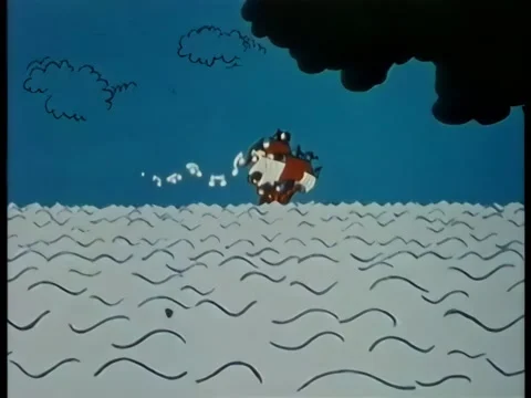 Pirate ship hit by lightning then sinking Video stock 260247445