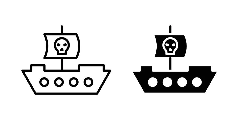 Pirate ship icon vector design. EPS10 Stock Illustration