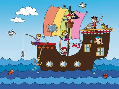 Pirate ship Stock Illustration