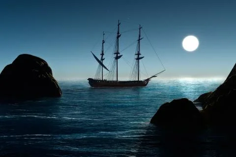 Pirate ship Stock Illustration