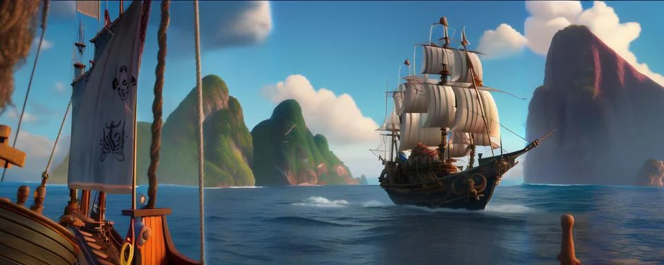 Pirate Ship Stock Illustration
