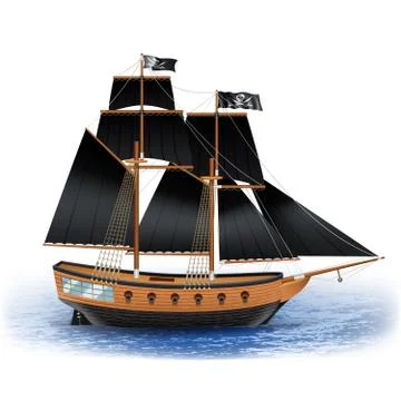 Pirate Ship Illustration Illustrazione stock