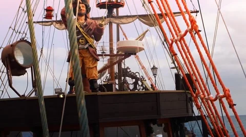 Pirate ship mast Stock Footage 51233872