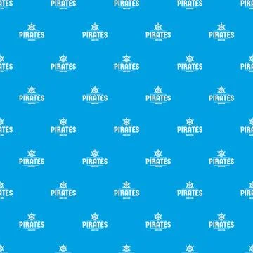 Pirate ship pattern vector seamless blue Stockillustratie