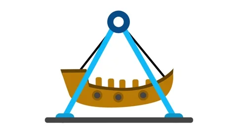 Pirate Ship Ride Theme Park Swinging Flat Animation Stock Footage 336936501