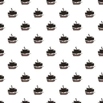 Pirate ship seamless pattern for nautical adventures Stock Illustration