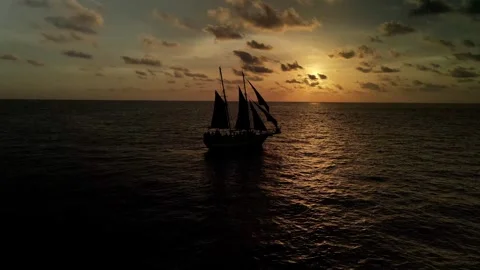 Pirate ship with a sunset (3) 動画素材 284689538