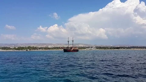 Pirate ship for tourists Stock Footage 83860213