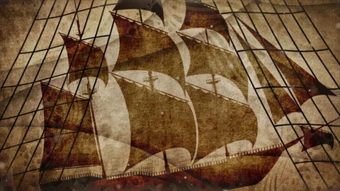 PIRATE SHIP IN THE WAVES Video stock 135613848