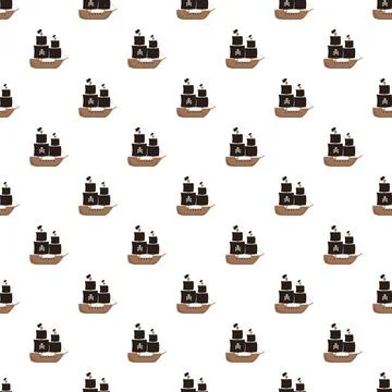Pirate ships pattern for adventure and seafaring concepts Stock Illustration