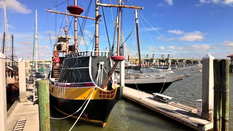 Pirate ships in St Augustine FL USA Stock Footage 262475154