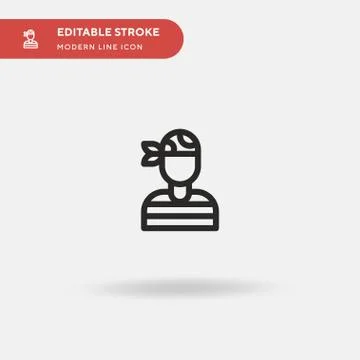 Pirate Simple vector icon. Illustration symbol design template for web mobile Stock Illustration