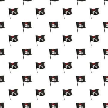 Pirate skull and crossbones flag seamless pattern designing Stock Illustration