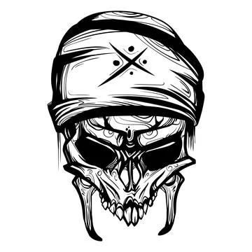 Pirate skull with broken bones Иллюстрация