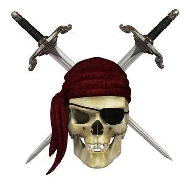 Pirate Skull with Daggers Stock-Illustration