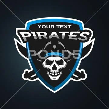 Pirate Skull emblem. Stock Illustration